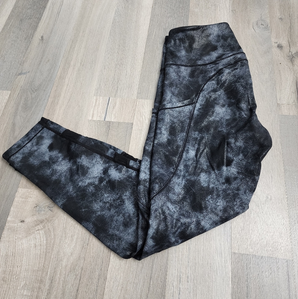ZYIA Metallic Shimmer Leggings with Side Pockets